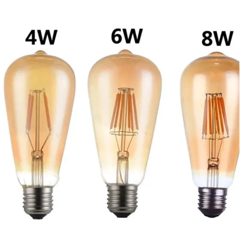 ST64 Vintage LED Bulb Kit (6-Pack) – Decorative E27 Filament Bulbs for Chandeliers & Lamps