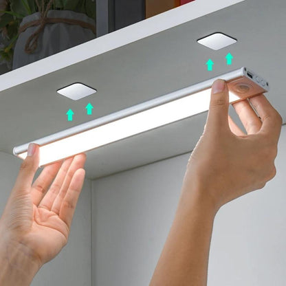 Magnetic LED Motion Light – USB Rechargeable Wireless Bar Lamp for Closets, Cabinets, or Hallways