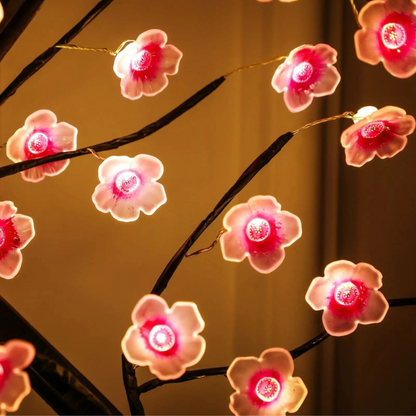 TINA USB Tree Lamp with Rose Blossoms – Romantic LED Light for Bedroom, Living Room & Gifts
