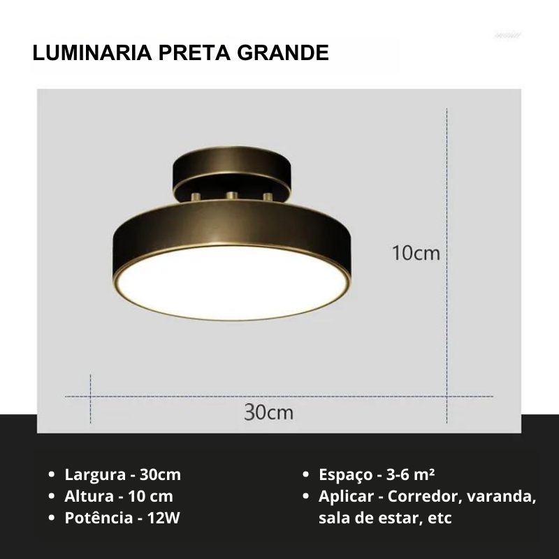 Luminária de teto Redonda ajustável - Redonda