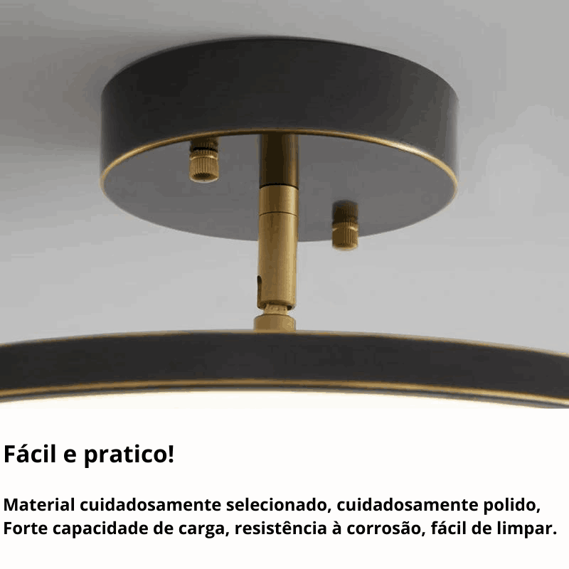 Luminária de teto minimalista  Redonda Giratória - Redonda