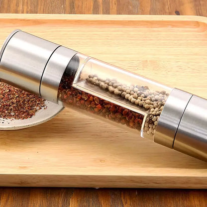 2-in-1 Manual Pepper & Spice Grinder – Adjustable Kitchen Seasoning Tool