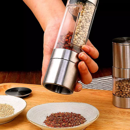 2-in-1 Manual Pepper & Spice Grinder – Adjustable Kitchen Seasoning Tool