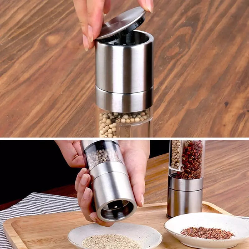 2-in-1 Manual Pepper & Spice Grinder – Adjustable Kitchen Seasoning Tool