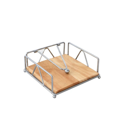 Retro Metal Napkin Holder with Tension Arm – Vintage Kitchen Table Organizer