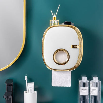 Wall-Mounted Toilet Paper Holder — Retro Luxury Bathroom Organizer | Aura Vibes