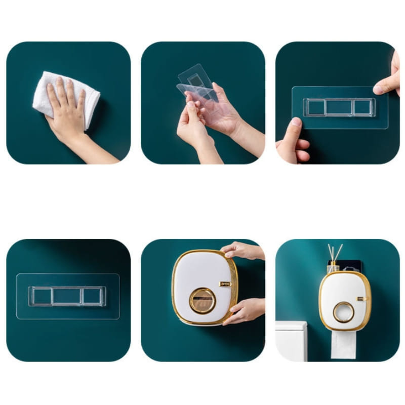 Wall-Mounted Toilet Paper Holder — Retro Luxury Bathroom Organizer | Aura Vibes