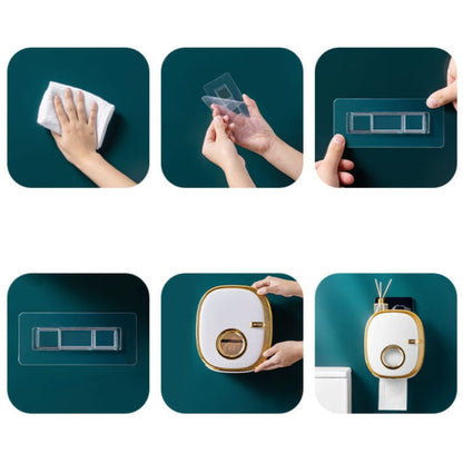Wall-Mounted Toilet Paper Holder — Retro Luxury Bathroom Organizer | Aura Vibes