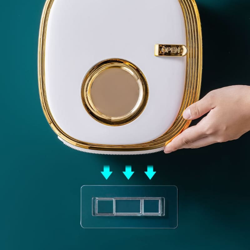 Wall-Mounted Toilet Paper Holder — Retro Luxury Bathroom Organizer | Aura Vibes