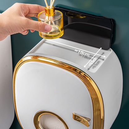 Wall-Mounted Toilet Paper Holder — Retro Luxury Bathroom Organizer | Aura Vibes