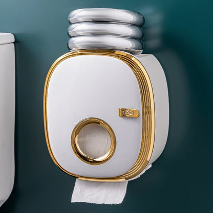 Wall-Mounted Toilet Paper Holder — Retro Luxury Bathroom Organizer | Aura Vibes