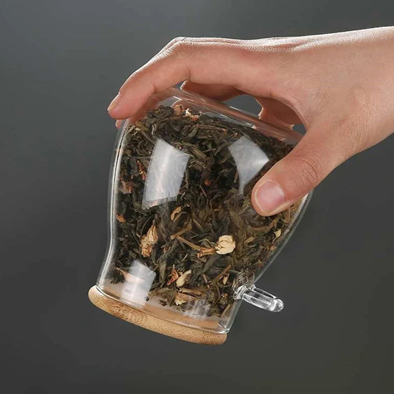 Glass Storage Jar with Wooden Lid & Spoon – Eco-Friendly Kitchen Organizer