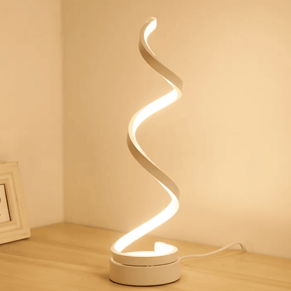 Modern Spiral LED Desk Lamp – Unique Curved Design Light for Living Room, Office & Study