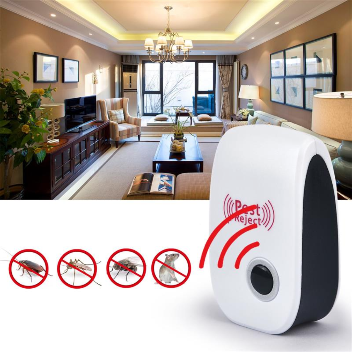 Ultrasonic Electronic Pest Repeller – Indoor Safe Pest Control Device