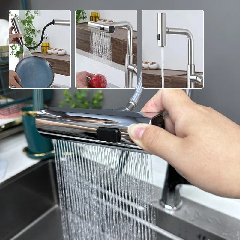 360° Swivel Faucet Extender – Luxury Dual Spray Modes for Kitchen & Bathroom