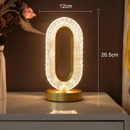Crystal Wireless LED Table Lamp – Elegant Rechargeable Decorative Lamp for Home Decor