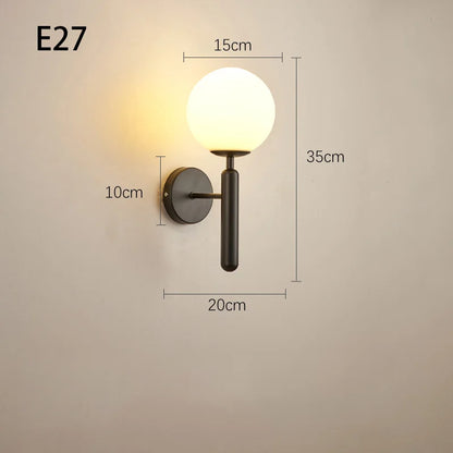 Vintage Glass Wall Sconce – Premium Retro LED Lamp for Living Room, Restaurants, Cafes & Elegant Indoor Lighting Decor