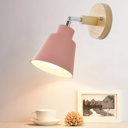 Nordic Wooden Wall Lamp – Minimalist Wall Sconce with Switch for Bedrooms, Entryways or Modern Hallways
