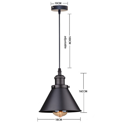 Vintage Industrial Loft Pendant Lamp – Classic E27 Hanging Fixture for Café, Kitchen or Living Room Accent Lighting