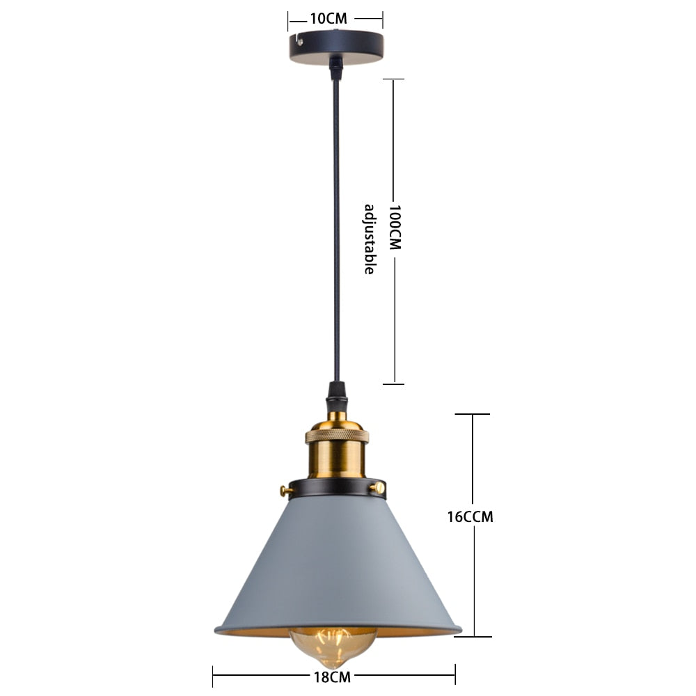 Vintage Industrial Loft Pendant Lamp – Classic E27 Hanging Fixture for Café, Kitchen or Living Room Accent Lighting