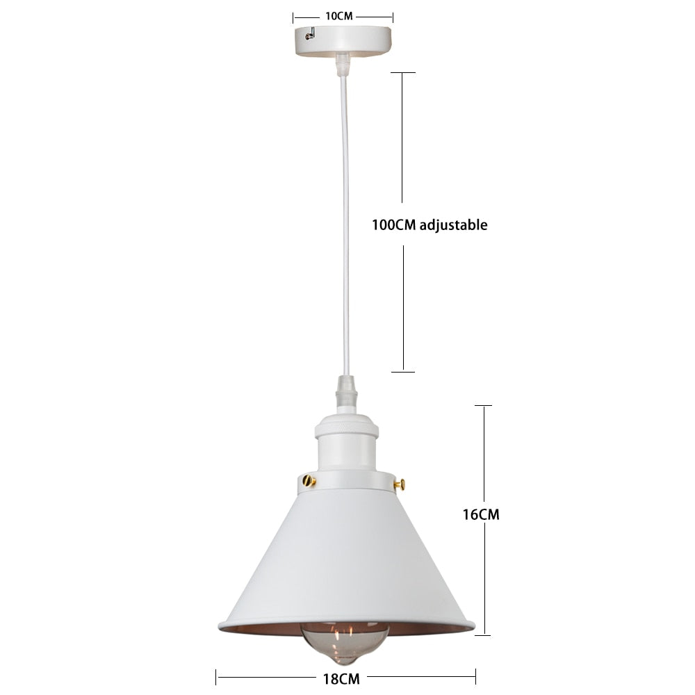 Vintage Industrial Loft Pendant Lamp – Classic E27 Hanging Fixture for Café, Kitchen or Living Room Accent Lighting