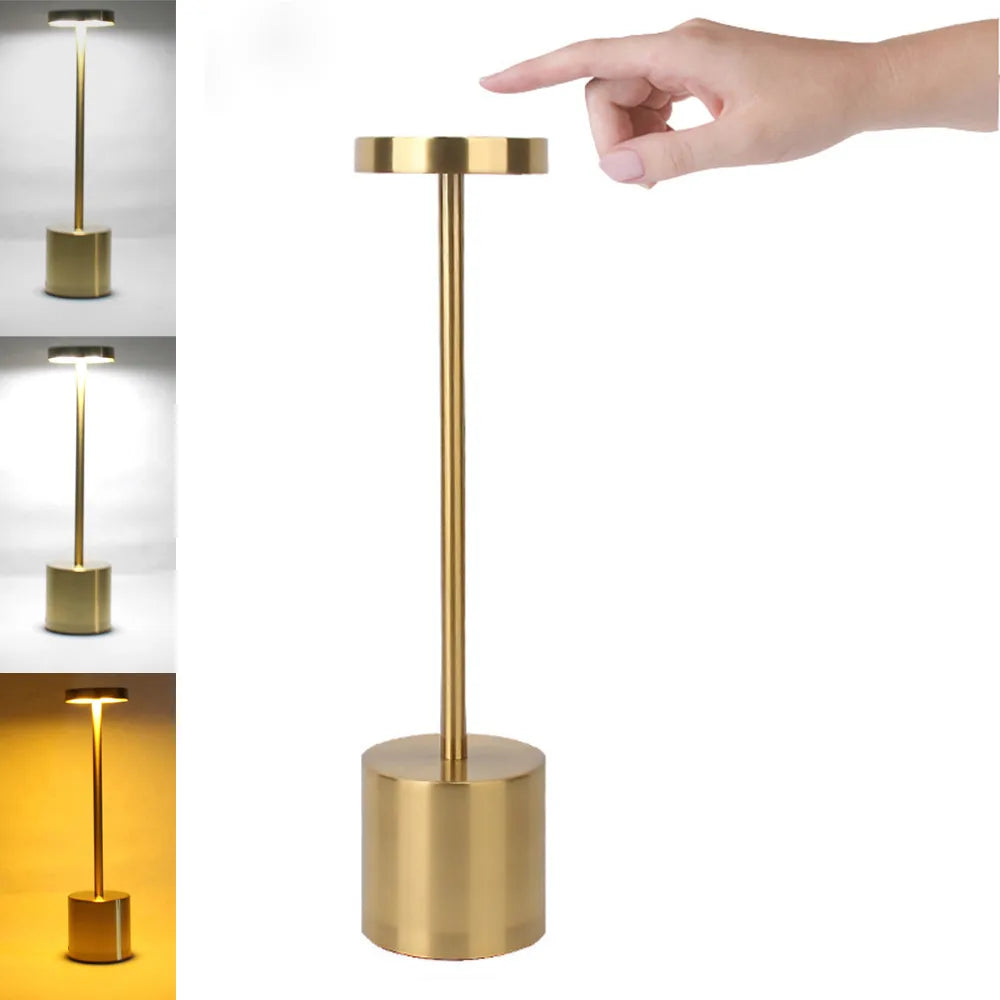 Slim Touch Table Lamp – USB Rechargeable Wireless Light for Desks, Nightstands or Study Corners