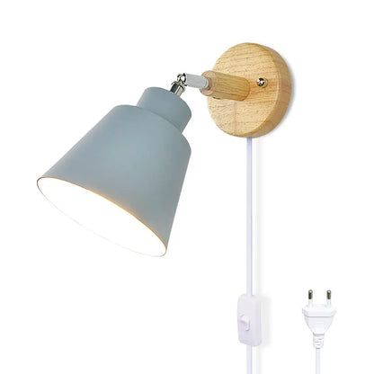 Nordic Wooden Wall Lamp – Minimalist Wall Sconce with Switch for Bedrooms, Entryways or Modern Hallways