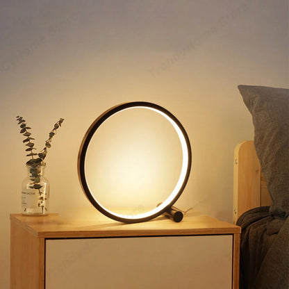 LED Circular Desk Lamp – Modern Minimalist Adjustable Table Light for Bedroom & Study