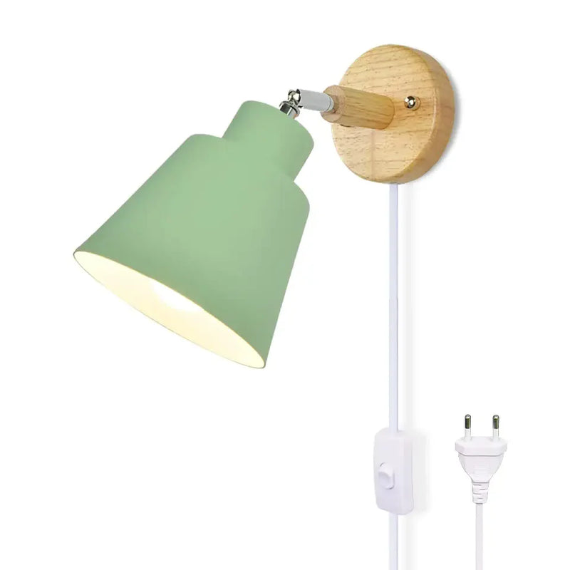 Arandela de parede Wood Nordic com Interruptor e tomada