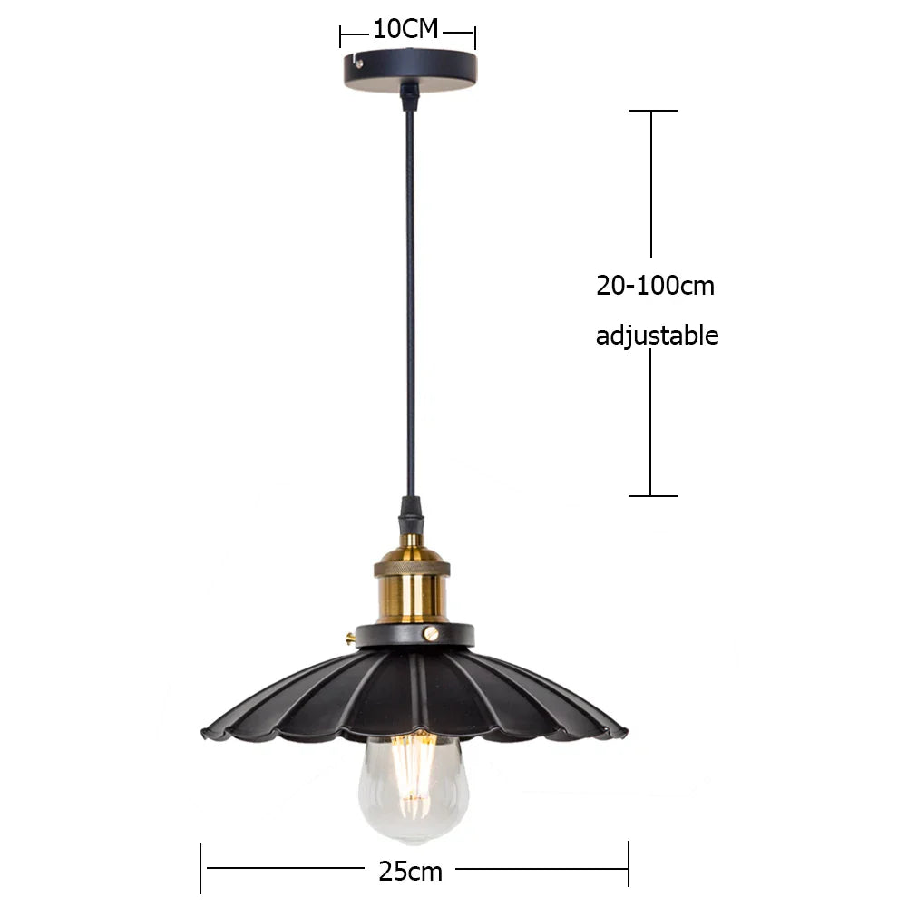 Rustic Barn Style Pendant Light – Vintage Farmhouse Ceiling Lamp for Kitchen or Loft