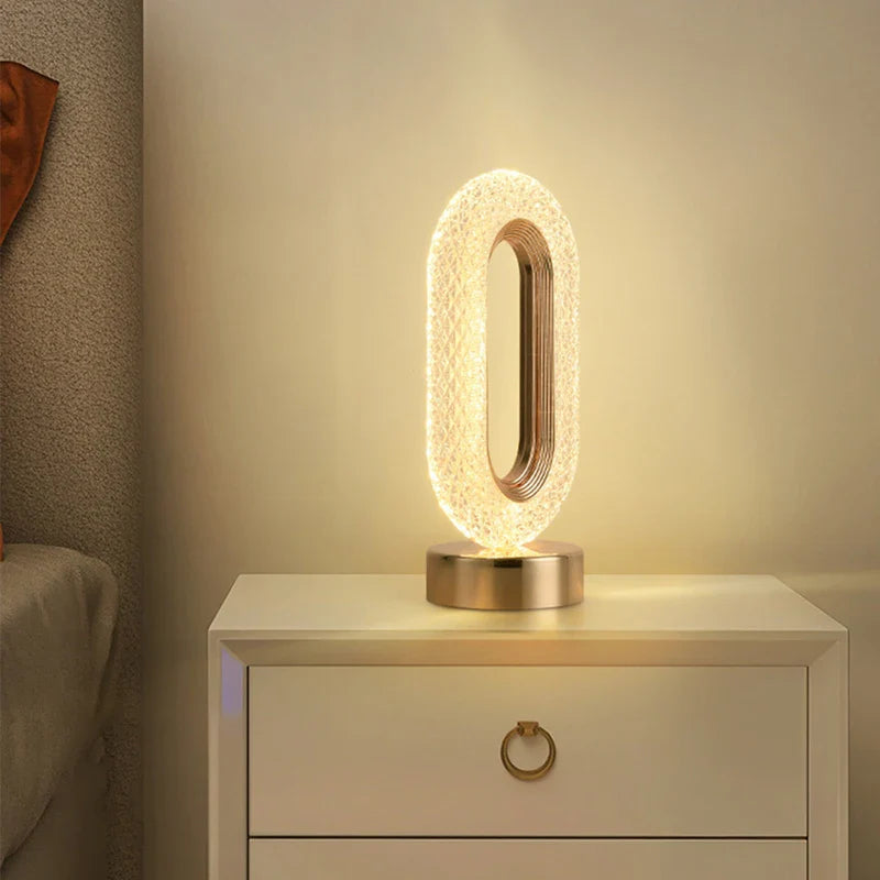 Crystal Wireless LED Table Lamp – Elegant Rechargeable Decorative Lamp for Home Decor
