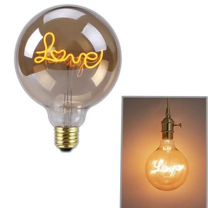 LOVE Retro Spiral Filament Bulb – E27 220V LED Vintage Bulb for Industrial & Modern Decor