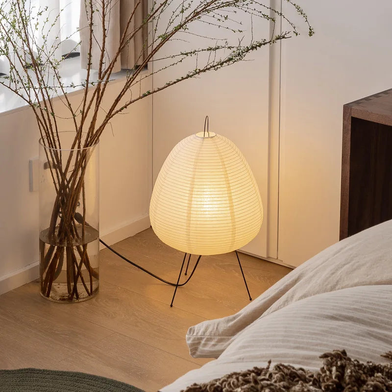 Japanese Design Table Lamp – Adjustable Light Modes with Soft Warm & White Illumination