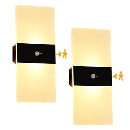 Wireless USB Rechargeable Wall Sconce – LED Motion Sensor Indoor Night Lamp for Bedroom, Corridor & Energy-Saving Use