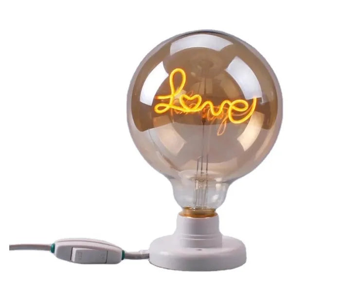 LOVE Retro Spiral Filament Bulb – E27 220V LED Vintage Bulb for Industrial & Modern Decor