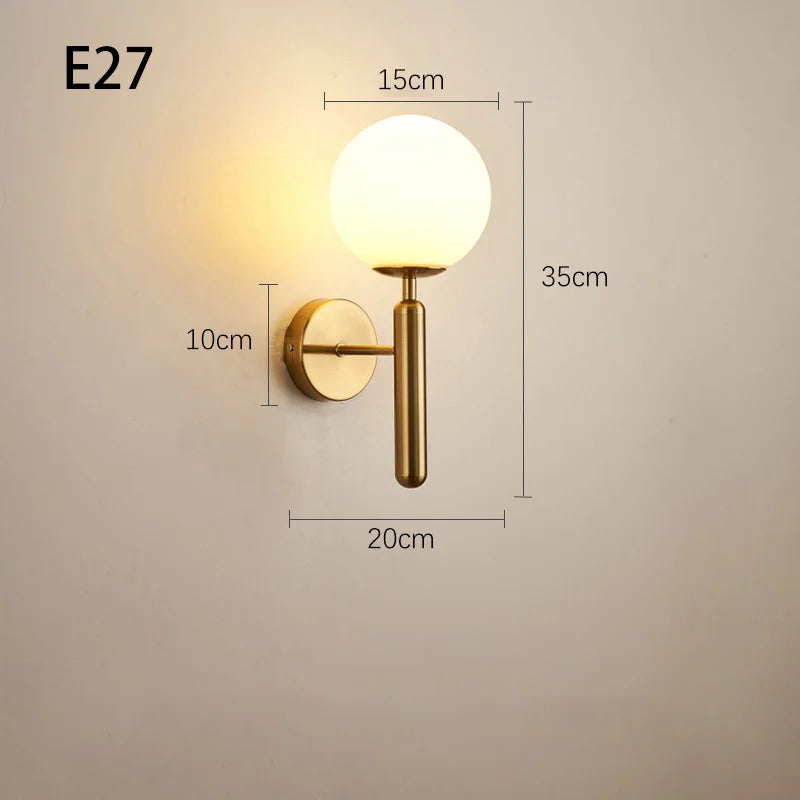 Vintage Glass Wall Sconce – Premium Retro LED Lamp for Living Room, Restaurants, Cafes & Elegant Indoor Lighting Decor