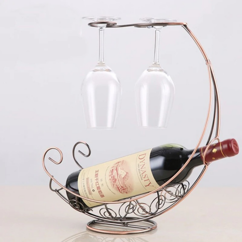 Metal Wine & Glass Holder — Stylish Display