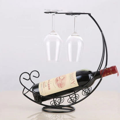 Metal Wine & Glass Holder — Stylish Display