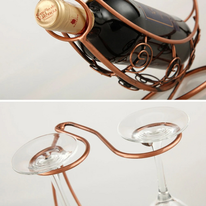 Metal Wine & Glass Holder — Stylish Display