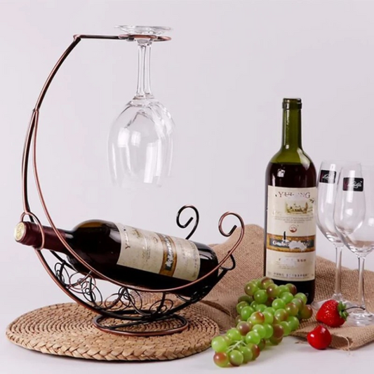 Metal Wine & Glass Holder — Stylish Display