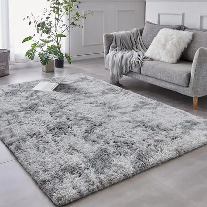 Plush Grey Mélange Rug — Non-Slip Absorbent Carpet for Bedroom & Living Room