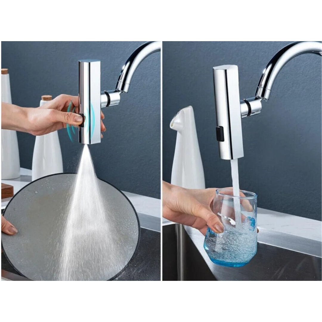 360° Waterfall Kitchen Faucet – 3 Spray Modes with Anti-Splash Aerator