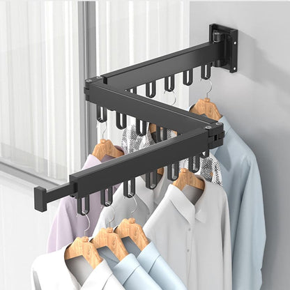 Wall-Mounted Retractable Clothes Drying Rack – Space-Saving Aluminum Design