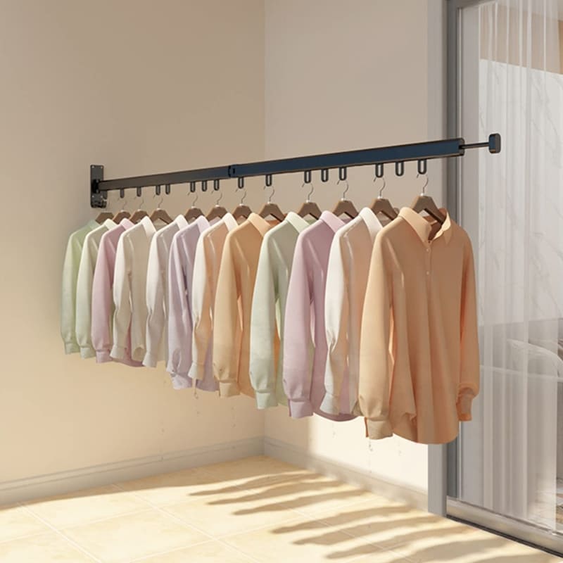 Wall-Mounted Retractable Clothes Drying Rack – Space-Saving Aluminum Design