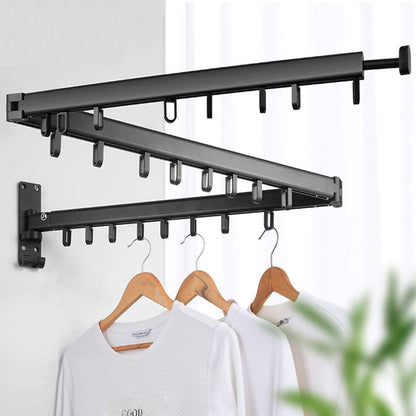 Wall-Mounted Retractable Clothes Drying Rack – Space-Saving Aluminum Design