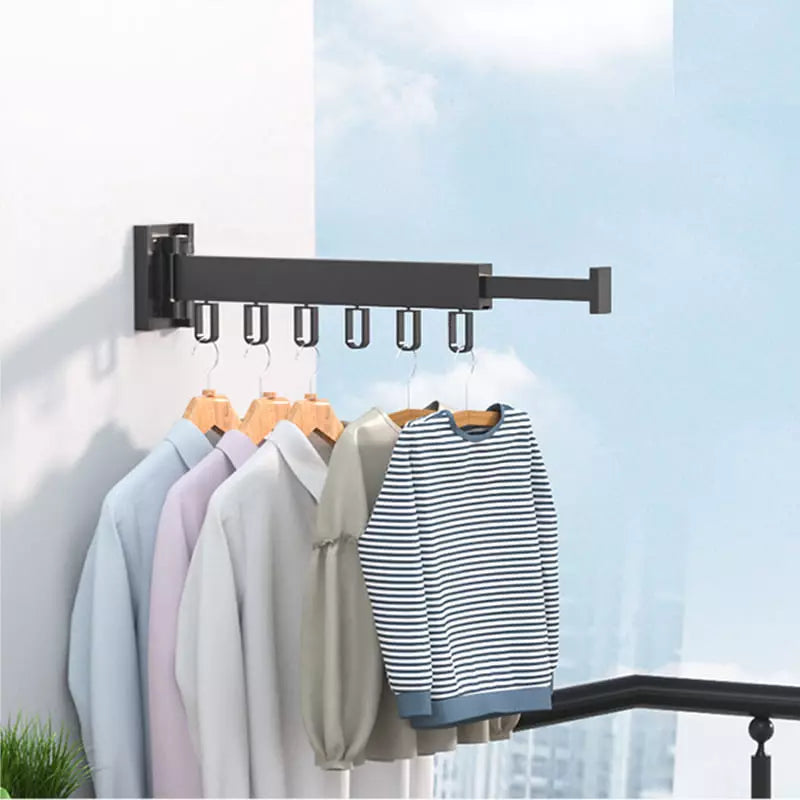 Wall-Mounted Retractable Clothes Drying Rack – Space-Saving Aluminum Design