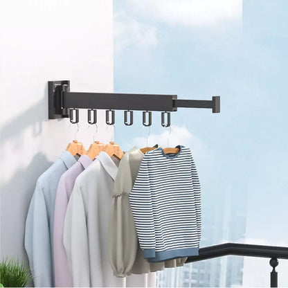 Wall-Mounted Retractable Clothes Drying Rack – Space-Saving Aluminum Design