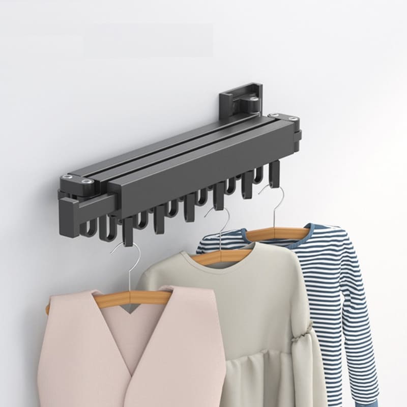 Wall-Mounted Retractable Clothes Drying Rack – Space-Saving Aluminum Design