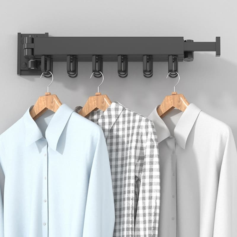 Wall-Mounted Retractable Clothes Drying Rack – Space-Saving Aluminum Design