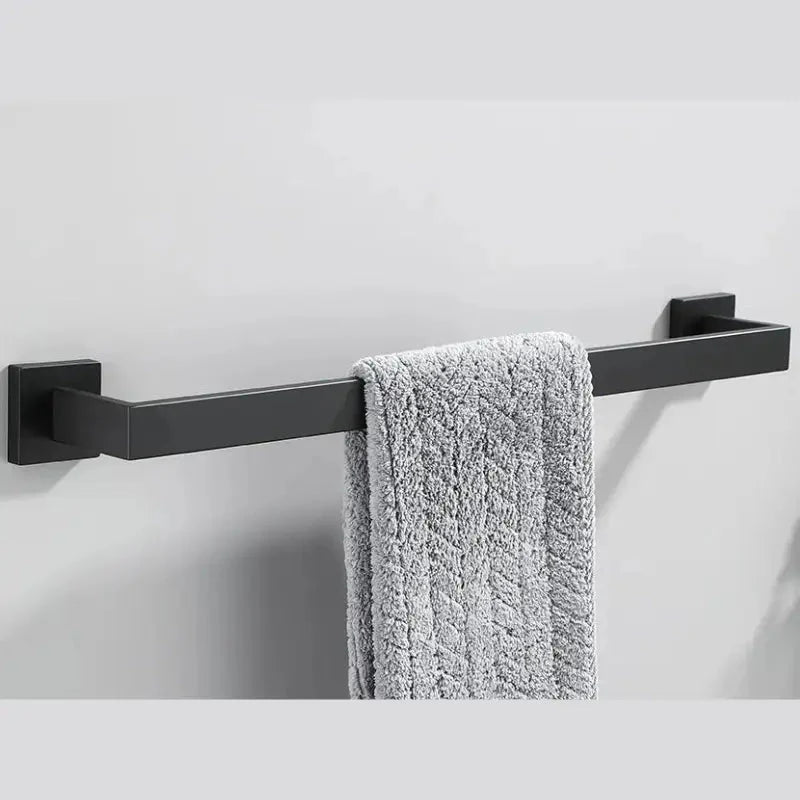 Black Matte Stainless Steel Bathroom Accessory Set – Modern Luxury Soap Dispenser & Organizer